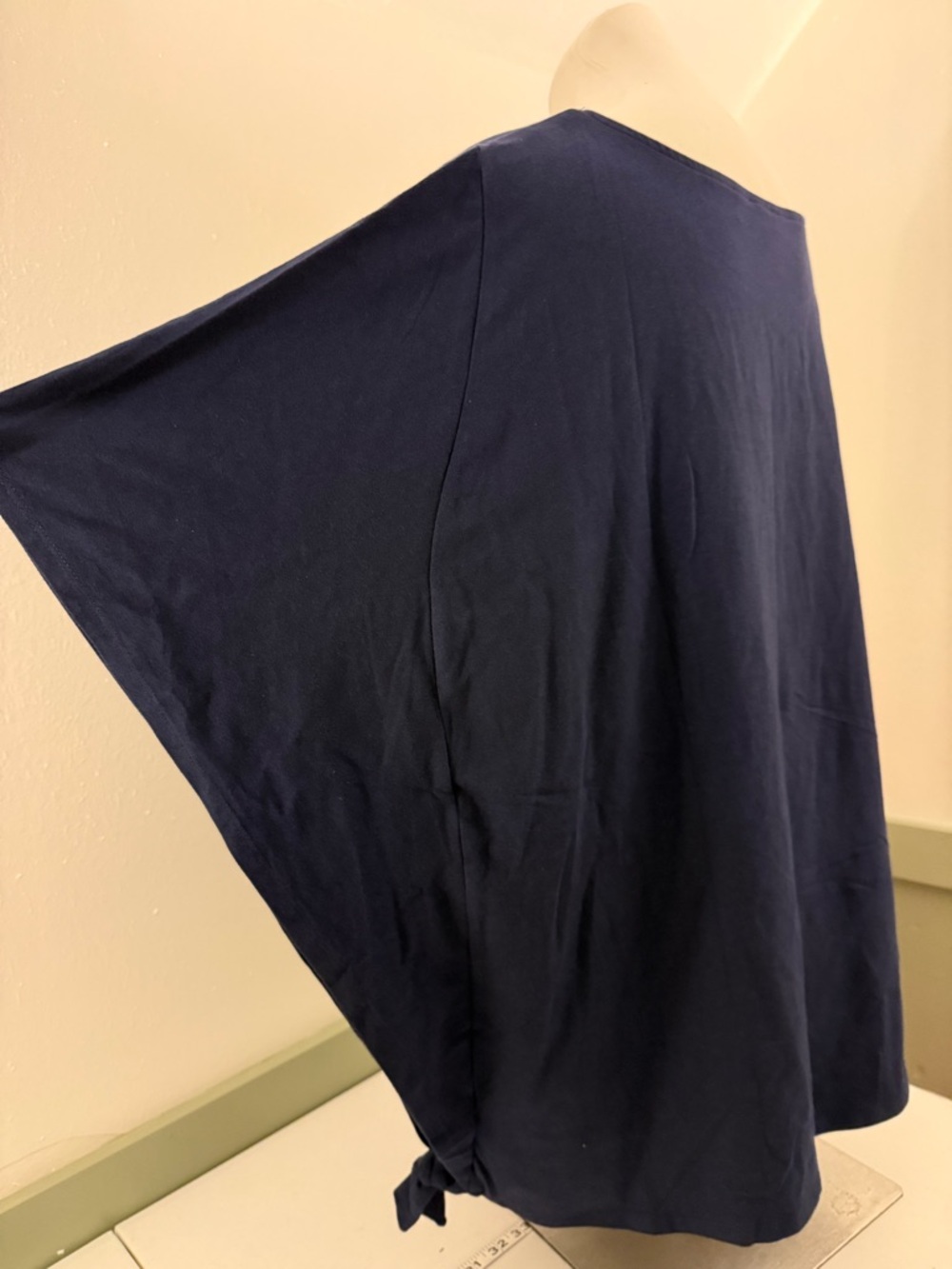 Navy Women's Poncho Top - Classic Draped Style - Picture 5 of 11